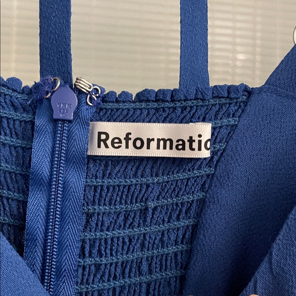 Reformation Skyla Dress Caspian Blue 8 - Picture 8 of 9